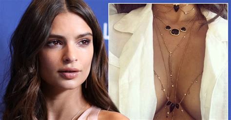 Emily Ratajkowski Flashes Bare Cleavage As She Models Intricate