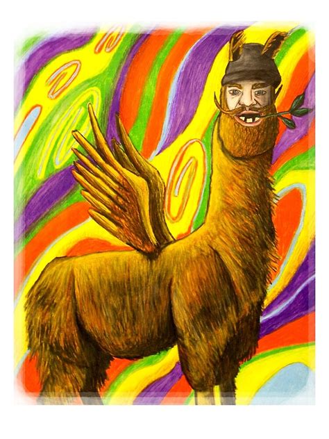 The Flying Llama Dude Sticker By Jschultz Redbubble