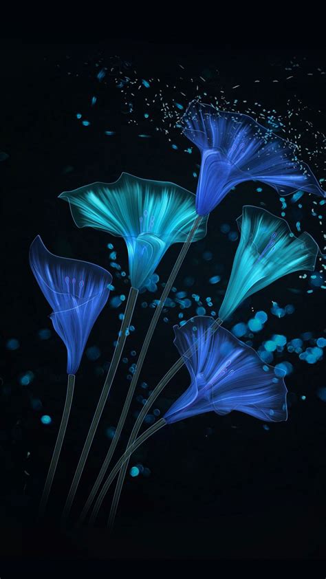 Blue Abstract Flower Wallpapers Top Free Blue Abstract Flower