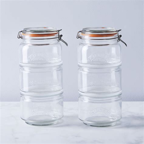 Kilner Glass Stackable Storage Jar Single Or Double Stack With Metal