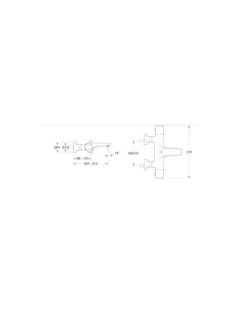 Si le design épuré et discret de la. Mitigeur thermostatique bain-douche sur gorge Aleo Jacob ...