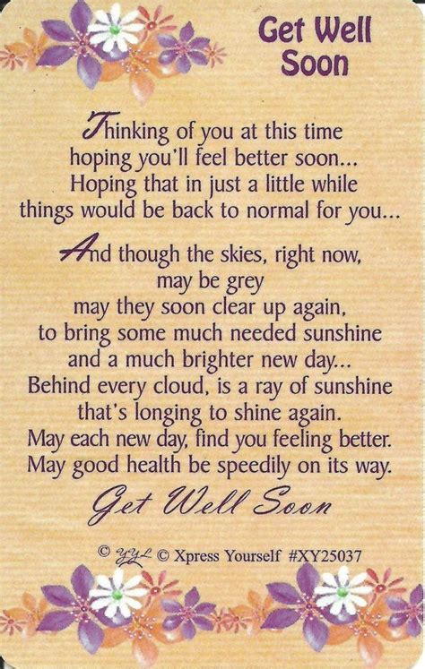 Get well soon Poems
