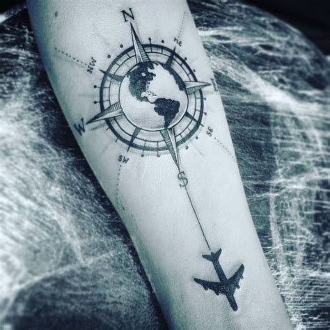 Compass Tattoo Earth Globe Airplane Uncategorized Tatuajes