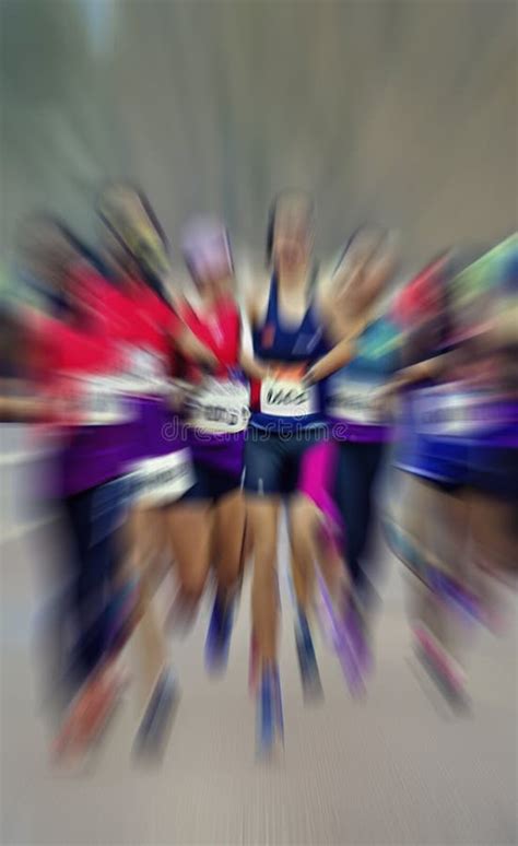 Athletes Running With Blur Effect Stock Image Image Of Jogger