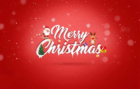 Merry Christmas 2020 Wallpaper Images | Christmas Pictures ... Merry christmas 2020 lettering with santa claus hat and reindeer antlers.