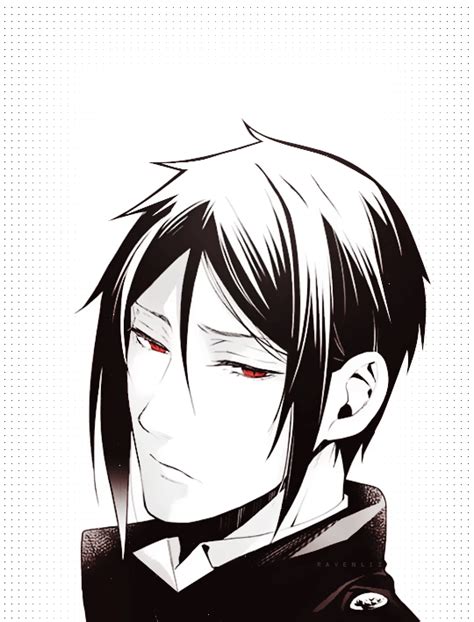 An Anime Character With Black Hair And Red Eyes Wearing A White