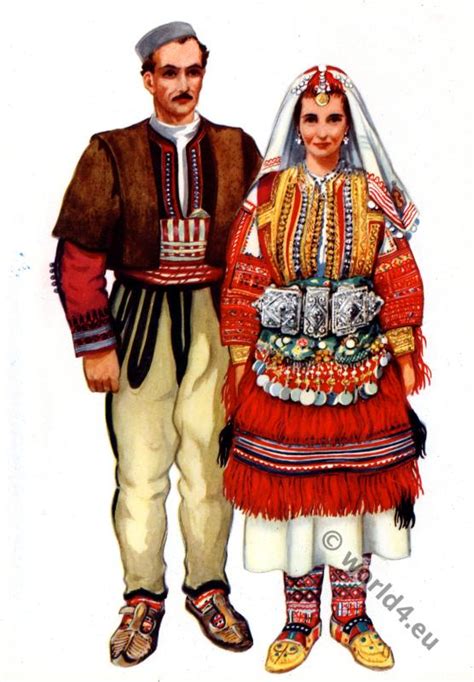 Macedonian woman in a traditional macedonian costume. Macedonian national costumes from Galicnik. | Costume History