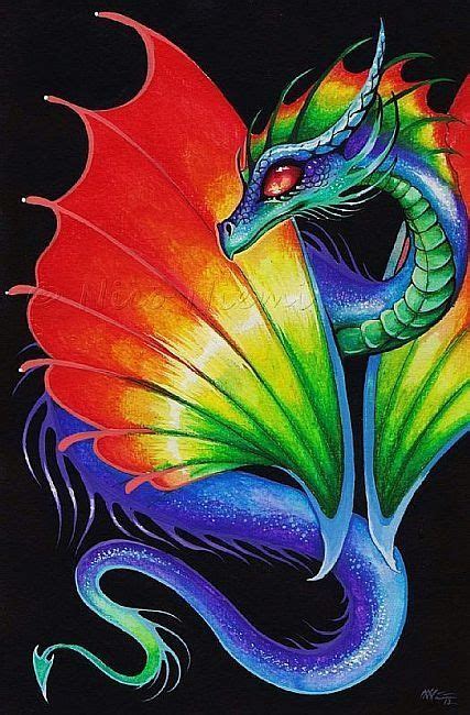 Beautiful Colors Of The Rainbow Dragon Art Dragon Drawing Dragon