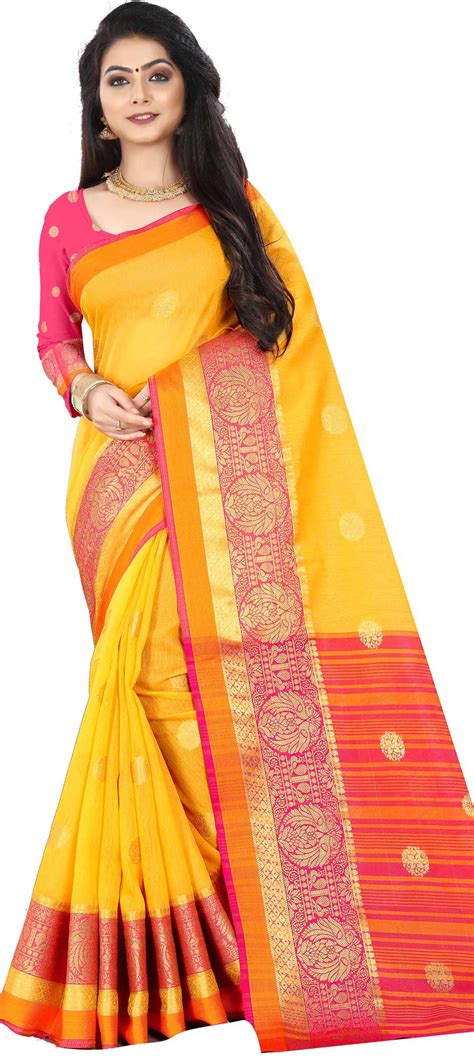 Traditional Yellow Color Banarasi Silk Silk Fabric Saree 1605862