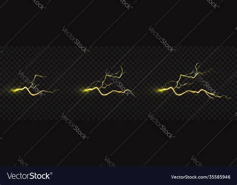 Lightning Strike Animation Electric Discharge Vector Image