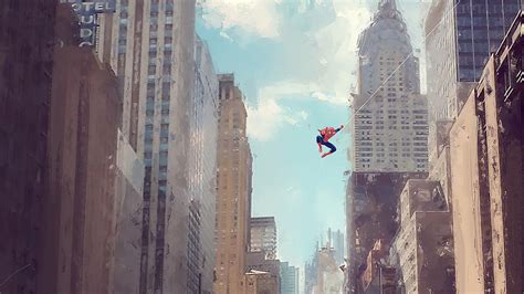 1366x768 Spiderman Sketch City 1366x768 Resolution Hd 4k Wallpapers