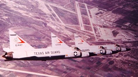 A Flight Of Convair F 102a Delta Daggers From The 182d Fis 149th Fig Texas Ang Aircraft