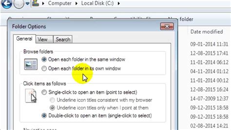 How To Open Folder Options In Windows 7 Youtube