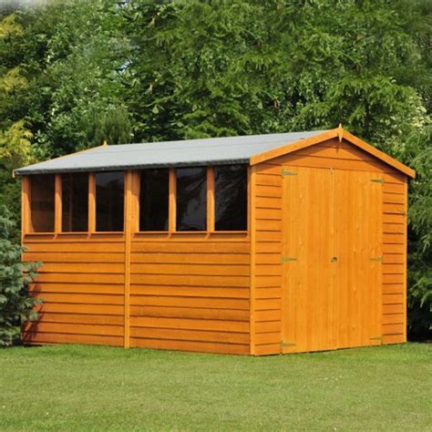 Shire Overlap 10x8 Apex Shed Double Door A1 Sheds