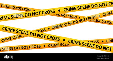 Crime Scene Do Not Cross Tapes Crossed Yellow And Black Caution