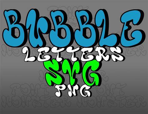 Graffiti Urban Bubble Letters Alphabet Font Svg Png Digital Etsy