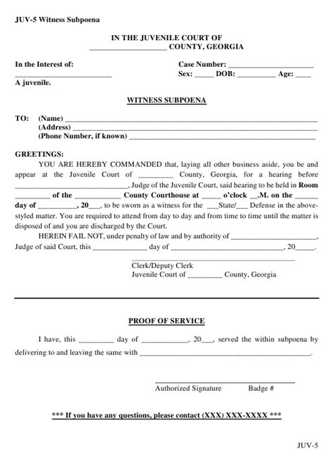 Form Juv 5 Fill Out Sign Online And Download Printable Pdf Georgia