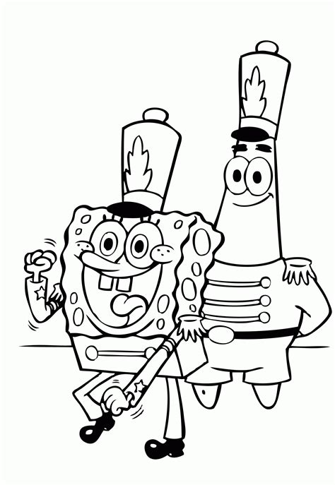 What about coloring this awesome picture of spongebob dressed as a cop! Spongebob And Patrick Coloring Page - Coloring Home