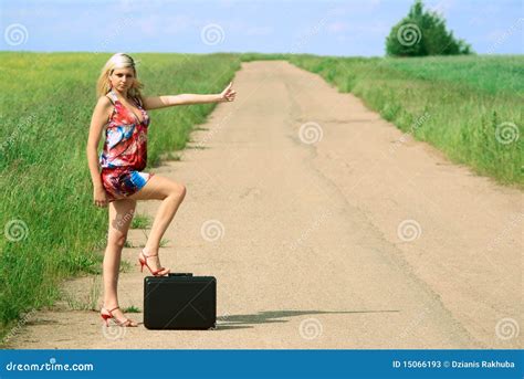 Hitchhiker Stock Image Image Of Stop Model Hitchhike