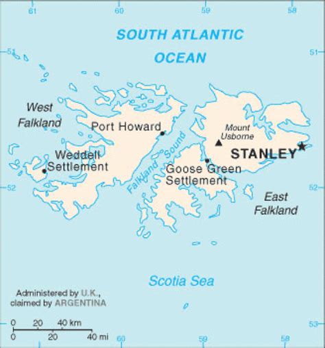 Falkland Islands Map Terrain Area And Outline Maps Of Falkland