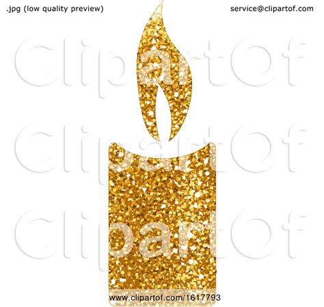 Golden Glitter Christmas Candle By Dero 1617793