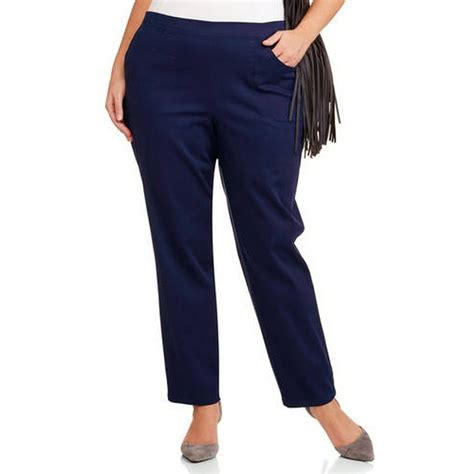 Just My Size Womens Plus Size 2 Pocket Pull On Stretch Woven Pants