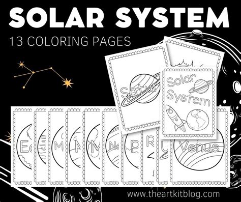 Mini Space Solar System Coloring Pages Free Printable Download The