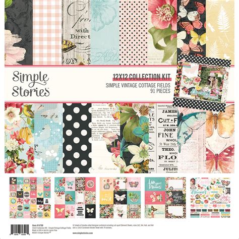 Simple Stories Collection Kit 12x12 Simple Vintage Cottage Fields