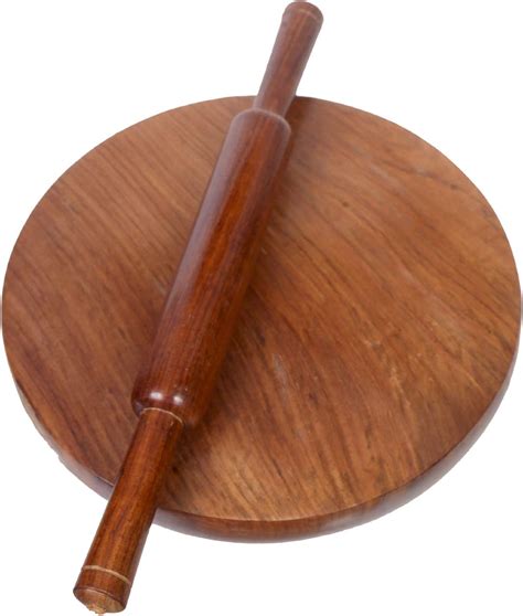Wooden Craft Indian Chapati Rolling Pin And Round Pastry Board Kitchen