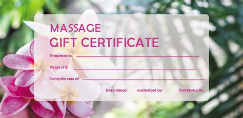 Free Spa Gift Certificate Printable Templates Updated In October