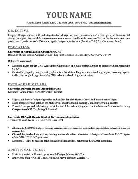 Undergraduate Resume Examples For Students And How To Write 2022