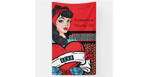 Pin Up Girl Rock A Billy Party Banner Zazzle
