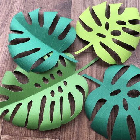 Monstera leaf template Tropical leaf backdrop template Paper | Etsy in