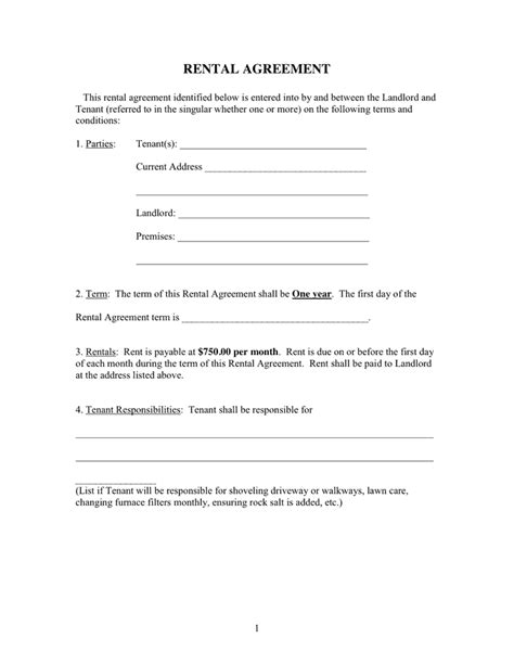 Rental Agreement Templates Word Excel Pdf Formats