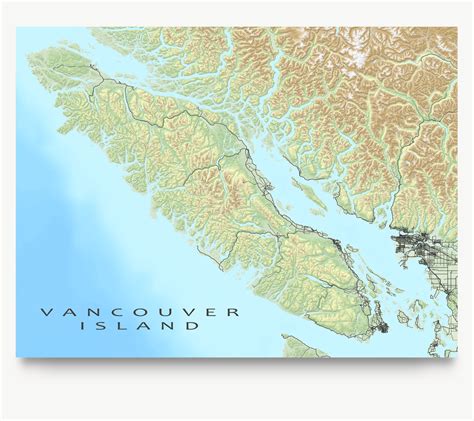 Vancouver Island Map Print Bc Landscape In 2021 Vancouver Island