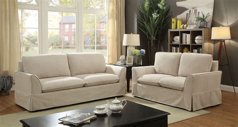 Maxine I Beige Fabric Sofa Loveseat Collection | Las Vegas ...