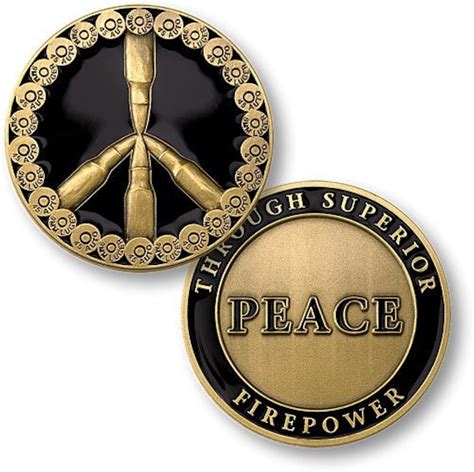 Peace Through Superior Firepower Challenge Coin Etsy