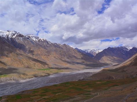 Kaza The Largest Town Of Lahaul And Spiti Valley Sitting Huddled