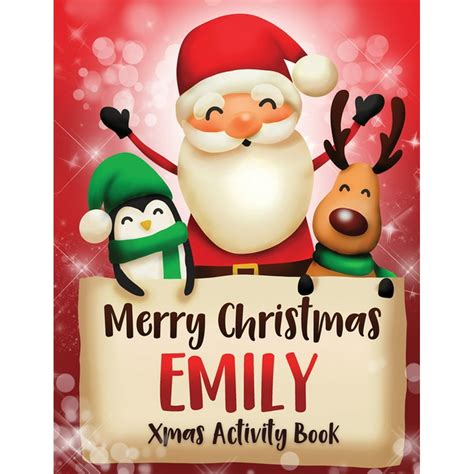 Merry Christmas Emily Fun Xmas Activity Book Personalized For