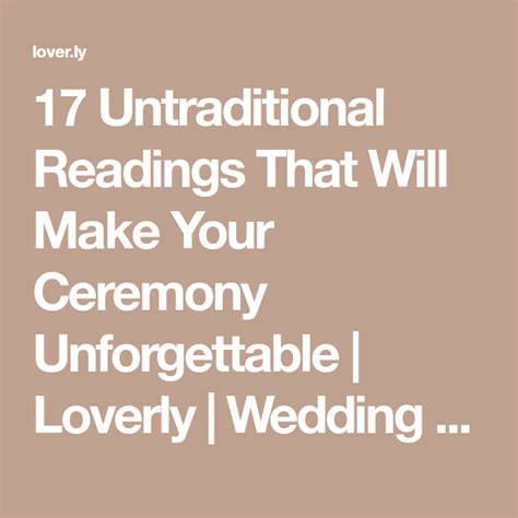 Add or remove any religious references to reflect your own personal beliefs. 17 Untraditional Readings That Will Make Your Ceremony Unforgettable | Simple wedding ceremony ...