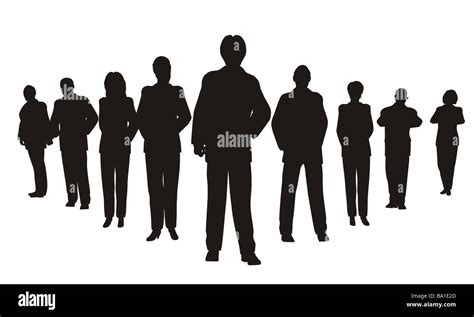 Business People With Leader Silhouette Stock Photo Alamy