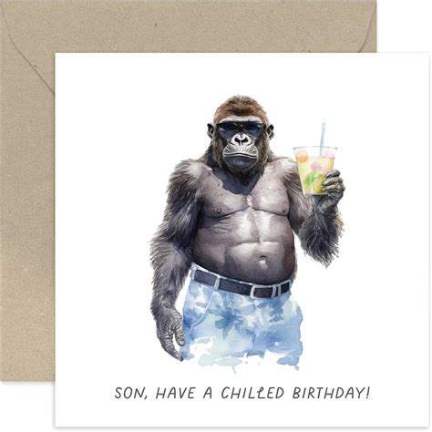 Old English Co Funny Birthday Card For Cousin Gorilla Coolest