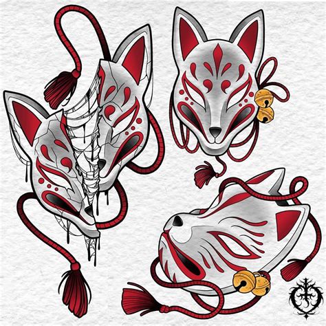Some Smaller Kitsune Masks Available To Tattoo Рисунки