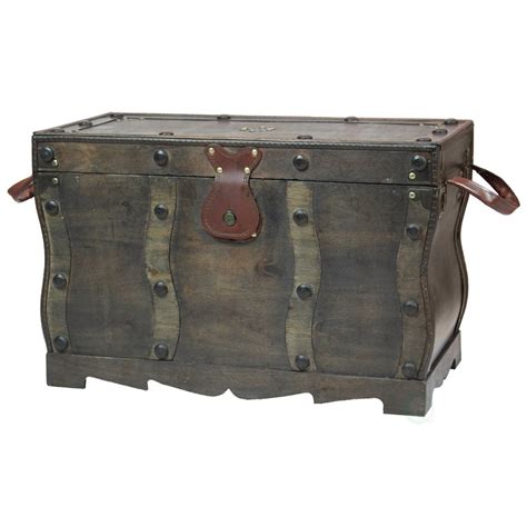 Antique Style Wooden Pirate Treasure Chest Coffee Table Brown Ebay