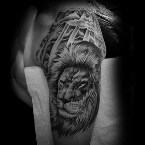 Black sun and moon tattoo ideas. 60 Lion Sleeve Tattoo Designs For Men - Masculine Ideas