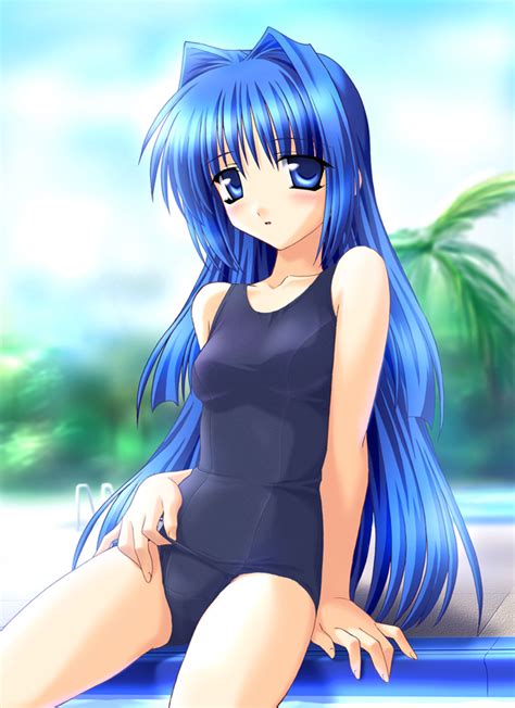 Norizou Type R Minase Nayuki Kanon Tagme Girl Blue Eyes Blue Hair Solo Swimsuit Image