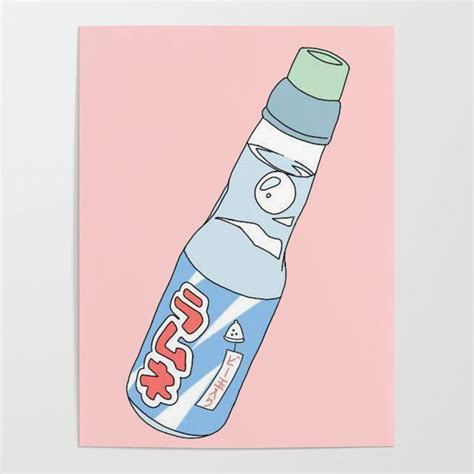 Kawaii Ramune Soda Drink Poster By Peachpantone Cute Kawaii Drawings