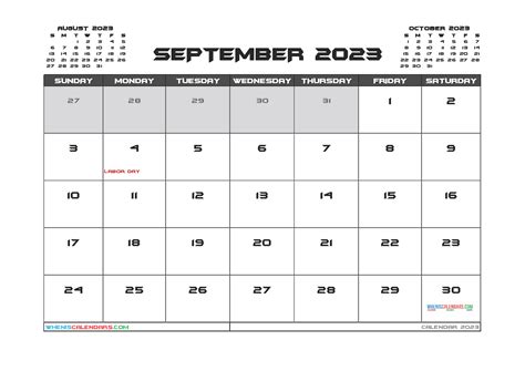Free Printable September 2023 Calendar 12 Templates
