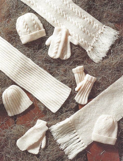 pdf instant digital download aran hats scarves mittens knitting pattern ladys girls 685 by