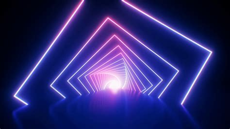Abstract Neon Geometric Seamless Loop Retro Futuristic Ultraviolet